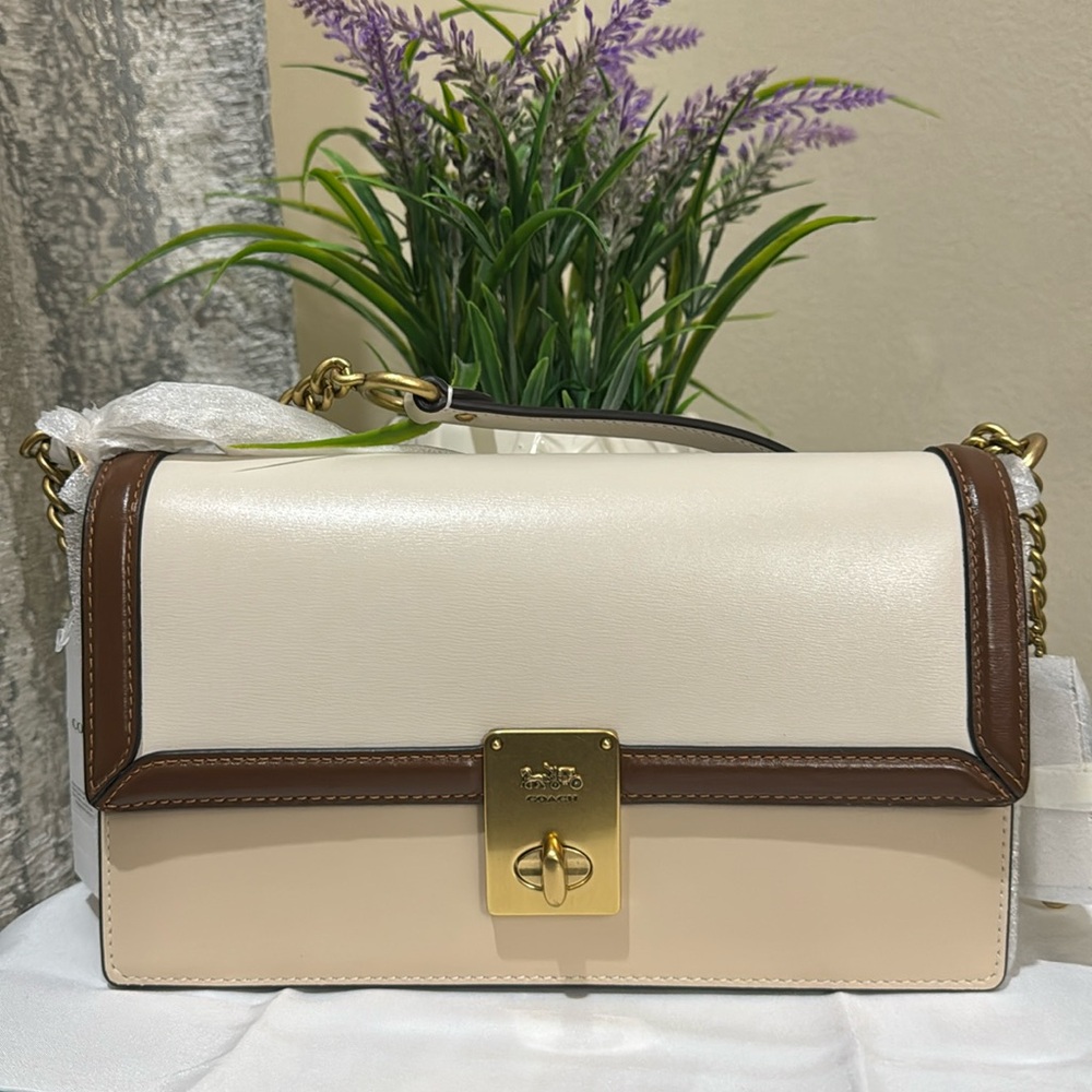 Coach Hutton Colorblock Leather Shoulder Bag - Picture 1 of 13
